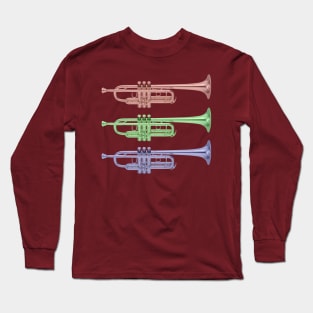 RGB Color Half-tone Trumpets Long Sleeve T-Shirt